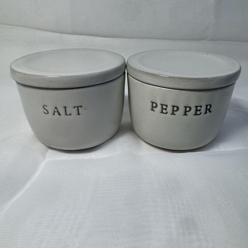 Hearth & Hand Magnolia Stoneware Salt and Pepper Cellars Lidded Jars